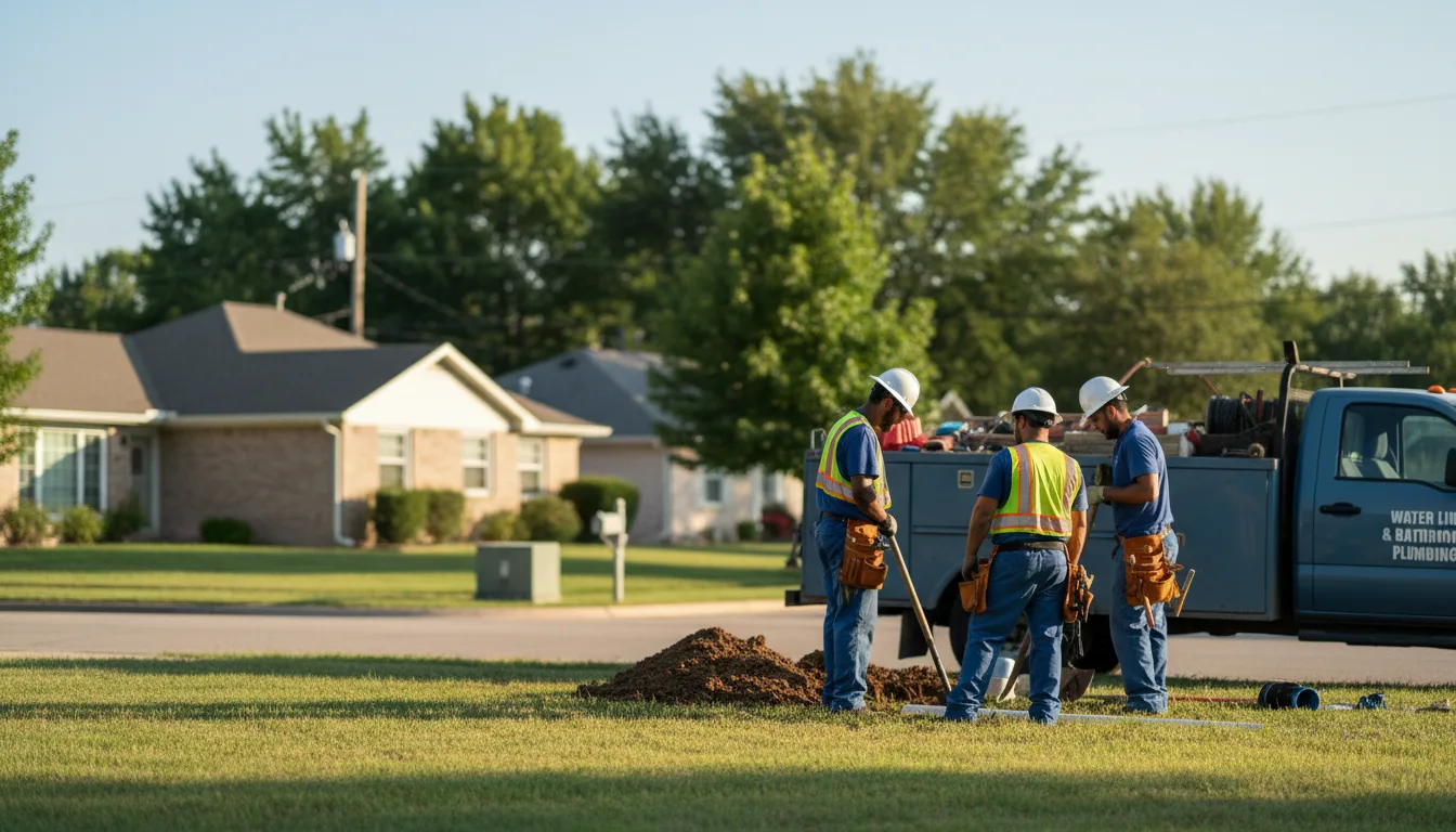 Residential water line and bathroom plumbing service in Moundridge, KS